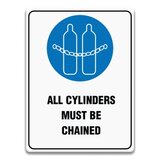 ALL CYLINDERS MUST BE CHAINED SIGN